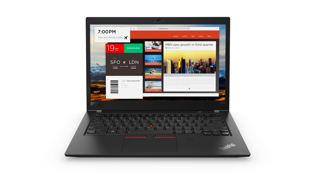 Lenovo ThinkPad T480s Core™ i7-8550U 16GB 256GB SSD 14″ FHD(1920 x 1080) Win 11Pro Black 1.3KG – תיק מתנה-מוחדש- שנה אחריות – תמונה 4