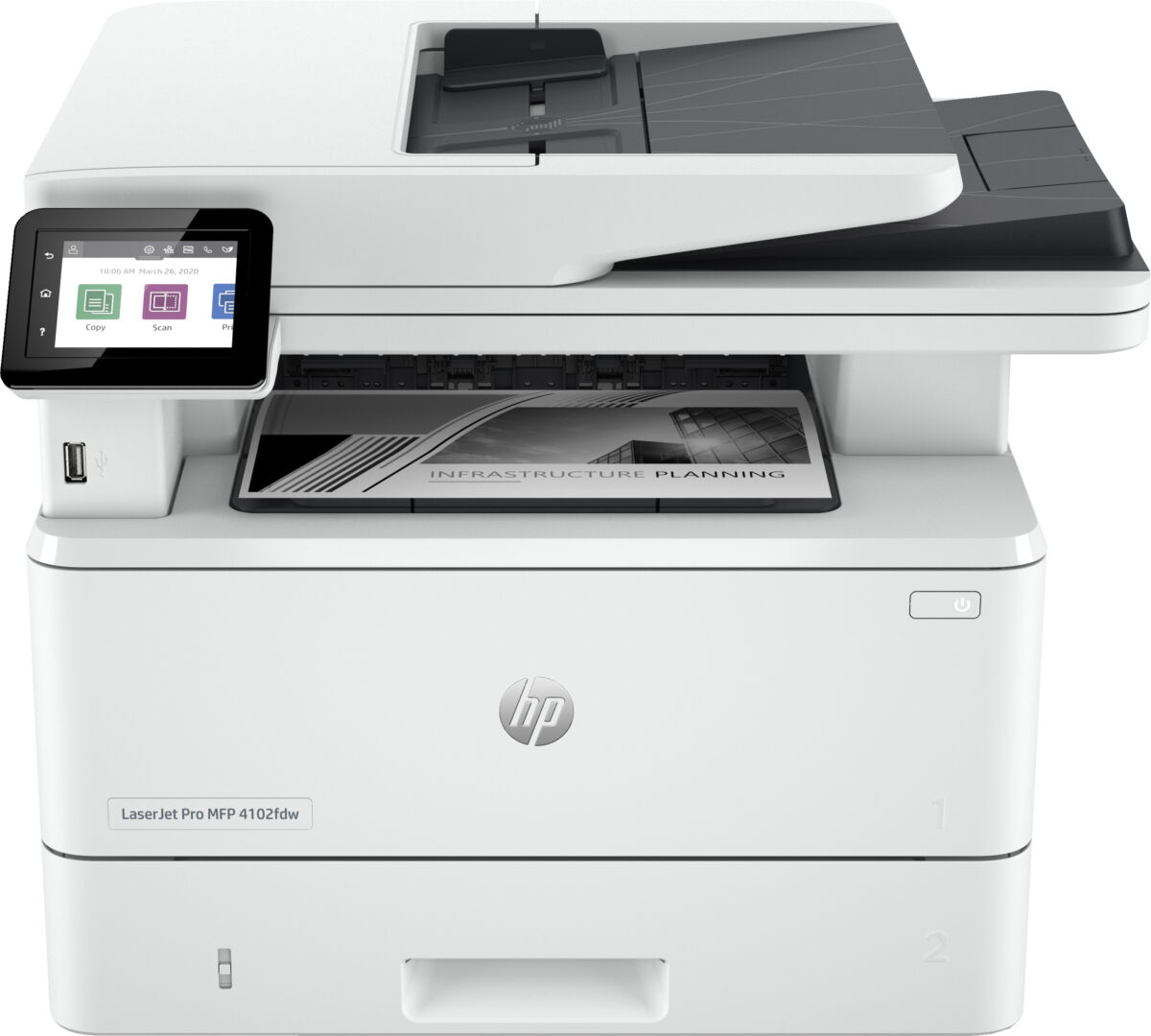 מדפסת וסורק לייזר משולבת HP LaserJet Pro MFP 4102FDW WIFI+LAN - אחריות שנה HP